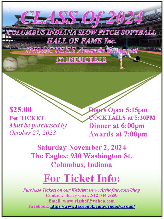 Special Events Columbus Indiana Slow Pitch Softball Hall of Fame